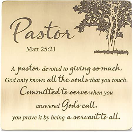 Pastor Servant to All Matthew 25:21 Antique Brass 4 x 4 Metal Table Top and Wall Sign Plaque Matthew 25 21, Pastor Appreciation Quotes, Pastor Appreciation Month, Pastor Appreciation Day, Pastor Appreciation, Matthew 25, Pastors Appreciation, Metal Table Top, Gifts For Pastors