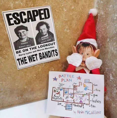 65 Funny Elf on the Shelf Ideas for Cheeky Elves | Finding Myself Young Wet Bandits, Funny Elf On The Shelf, Elf Ideas Easy, Bad Elf, Home Alone Movie, Finding Myself, Awesome Elf On The Shelf Ideas, Elf Activities, Xmas Elf