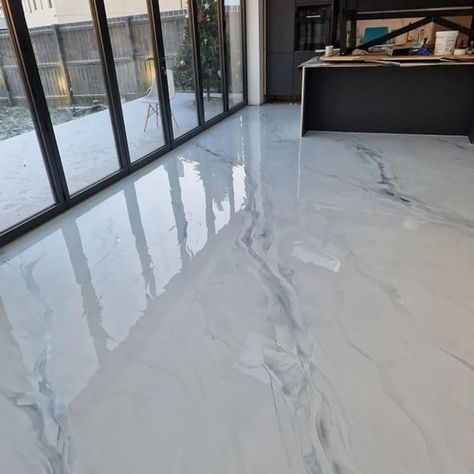 White Marble Epoxy Resin Stairs | Flooring Gallery Epoxy Resin Bathroom, Resin Stairs, Luxury Tile Floor, Epoxy Floor Designs, Epoxy Resin Flooring, Resin Flooring, Resin Bathroom, Resin Floor, Marble Flooring Design