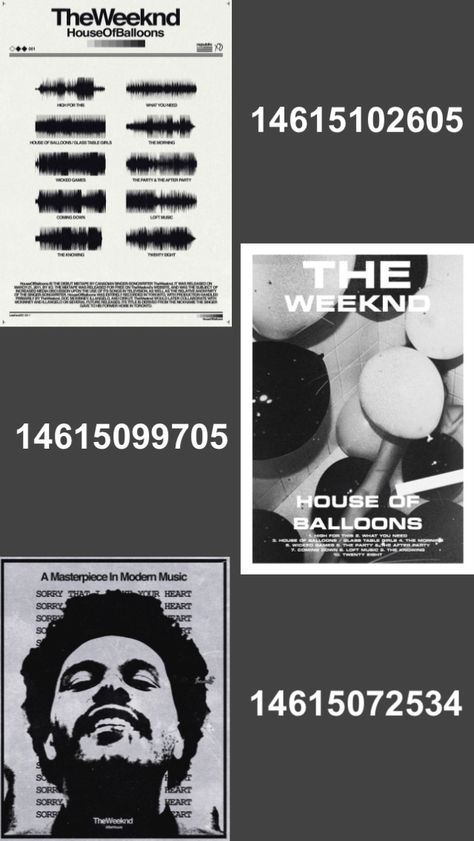 Bloxburg Picture Codes The Weeknd, Bloxburg Black Decals Codes, Bloxburg Teenage Poster Codes, Painting Decals Berry Ave, Poster Ids Bloxburg, Bloxburg Albums Decals, Bloxburg Picture Codes Movie Posters, Bloxburg Decals Codes Frank Ocean, Bloxburg Decal Poster Codes