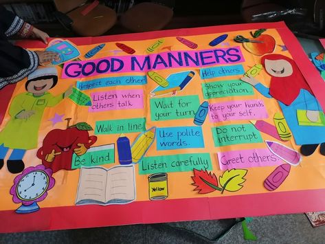 Ptm Board Decoration, Posters Cartoon, Project Cover, Birthday Board Classroom, Project Cover Page, Display Posters, Board Classroom, School Creative, Paper Puppets