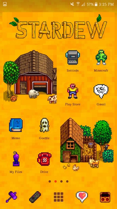 Stardew Valley Homescreen, Stardew Valley Aesthetic, Valley Aesthetic, Iphone Home Screen Layout, Screen Layout, Phone Aesthetic, Phone Theme, Stardew Valley, Phone Themes