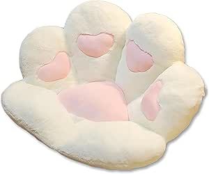 Cute Cat Paw Seat Cushion Lazy Sofa Soft Chair Floor Cushions, 27.6"x 23.6" Office Chairs Seat Cushions Gaming Chair Cushion, Cat Paw Pillow Cushion for Office Worker Girlfriend Gift Cat Nest (White) Cat Paw Pillow, Sofa Soft, Soft Chair, Office Chair Cushion, Office Worker, Lazy Sofa, Cat Paw, Chair Cushion, Office Chairs