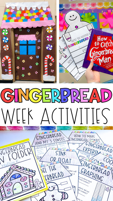 Christmas Activities For Primary School, Gingerbread Week First Grade, Gingerbread Activity Kindergarten, Christmas Math Crafts First Grade, Holiday Crafts For 1st Graders, Holiday Activities For 2nd Grade, Gingerbread Activities For Preschool Free Printables, Christmas Activities For The Classroom, Educational Christmas Activities