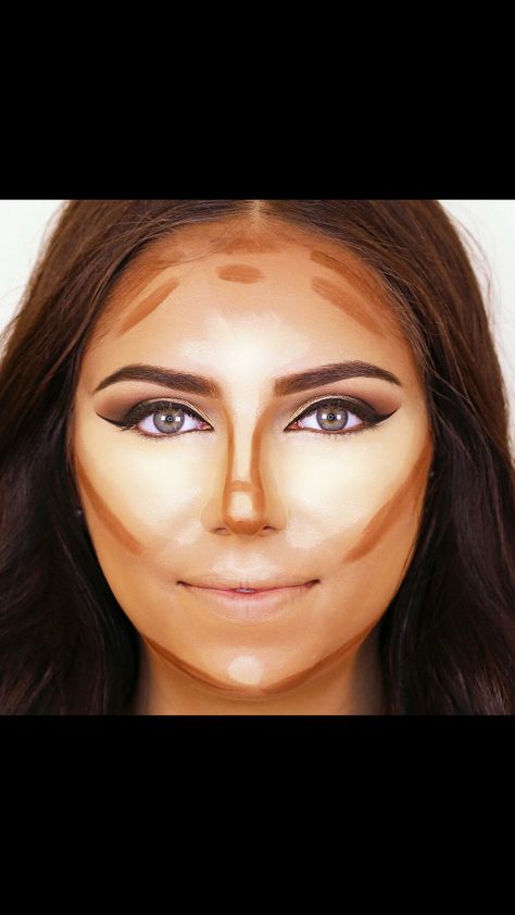 Contour for rounded faces ! Makeup Round Face, Faces Tutorial, Contour For Round Face, Dark Feminine Makeup, Feminine Makeup, Chubby Face, How To Contour, Round Face Makeup, Contour Makeup Tutorial