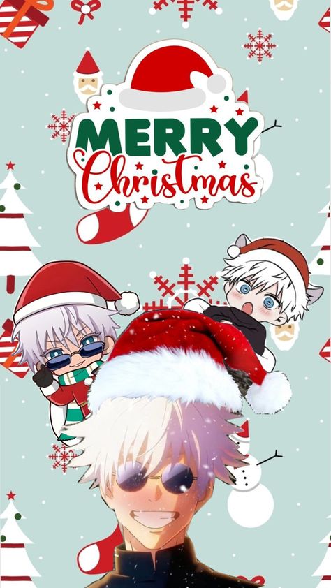 Gojo christmas wallpaper Christmas Gojo Wallpaper, Gojo Christmas Wallpaper, Anime Christmas Wallpaper Iphone, Cute Gojo Wallpaper, Gojo Christmas, Merry Chistmas, Anime Christmas, Wallpaper Iphone Christmas, Hot Anime