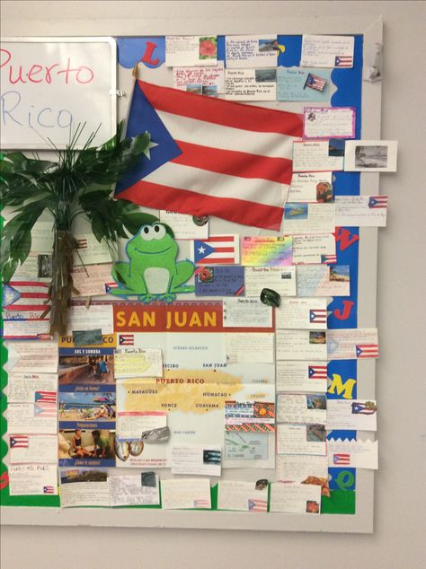 Cultural board about Puerto Rico using students search information. Unit 3.1 Puerto Rico Poster Board Project, Hispanic Heritage Projects, Puerto Rico Poster, Traditional Folk Art, Spanish Classroom, Hispanic Heritage Month, Hispanic Heritage, Heritage Month, School Project