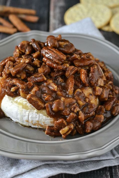 Maple Pecan Baked Brie » Mother Thyme Honey Baked Brie, Food Dips, Tailgate Treats, Pecan Baked Brie, Mother Thyme, Baked Brie Recipes, Honey Baked, Brie Recipes, Thyme Recipes