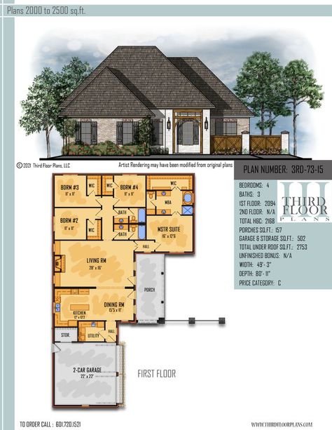 $700.00 House Plan 9 sets House Plans With Keeping Room, Acadian Cottage, Garage With Storage, Kitchen With Large Island, Large Porch, Master Suite Bedroom, Minecraft House Plans, Bedroom Porch, Porch Flooring