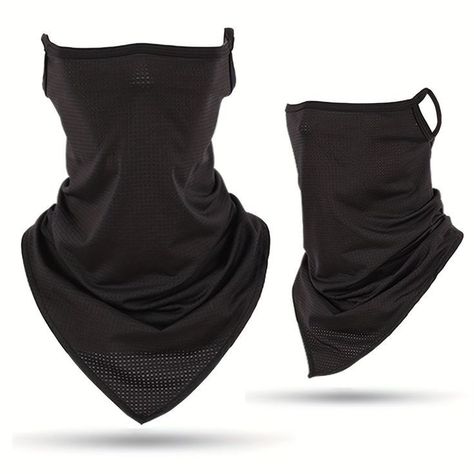 Black Breathable Bandana For Outdoor, Casual Black Bandana For Outdoor, Casual Black Bandana For Winter, Casual Black Winter Bandana, Black Breathable Casual Bandana, Black Bandana For Beach, Black One Size Summer Bandana, Black Summer Bandana, Black One Size Summer Scarves