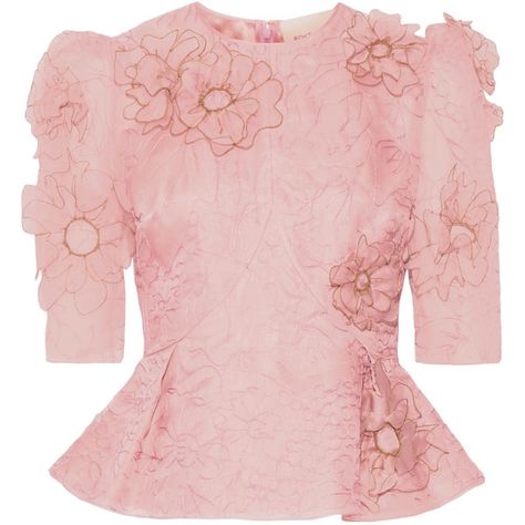 Roksanda Radcot embroidered silk-organza top (€2.685) ❤ liked on Polyvore featuring tops, embroidered top, floral print peplum top, pastel pink top, pastel tops and roksanda Pastel Tops, Pink Peplum Top, Applique Blouse, Linda Carter, Top Embroidery, Organza Top, Floral Peplum Top, Peplum Tops, Floral Embroidered Top