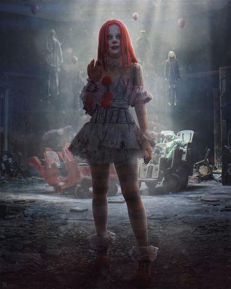 ArtStation - Pennywise, Evgenij Kungur Es Pennywise, Scary Characters, Female Clown, Pennywise The Clown, Scary Movie Characters, Walpaper Hello Kitty, Horror Movie Icons, Pretty Halloween, Send In The Clowns