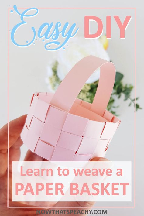 Basket Weaving Craft For Kids, Easy Woven Basket, Paper Weave Basket, Origami Basket Easy, Paper Basket Template, Diy Paper Easter Basket, Paper Weaving Basket, Diy Paper Basket Easy, Paper Baskets