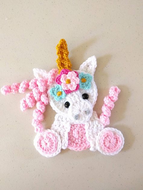 Ravelry: bekkfek's Baby Wild Boho Unicorn Applique Crocheted Unicorn, Boho Unicorn, Crochet Unicorn Blanket, Crochet Unicorn Hat, Crochet Unicorn Pattern, Unicorn Crochet, Crochet Applique Patterns Free, Unicorn Blanket, Written Notes