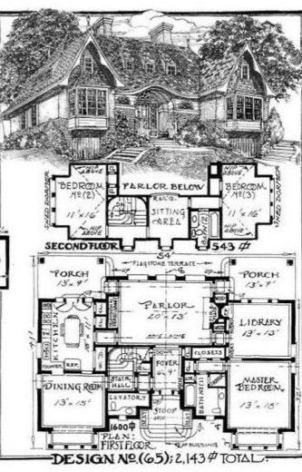 Storybook House Plan, Architectural Blueprint, Vintage Floor Plans, 2d Floor Plan, Storybook House, Victorian House Plans, 3d Floor Plans, Storybook Homes, 3d Floor Plan