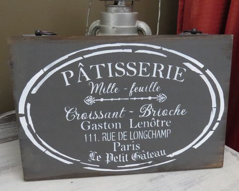 Vintage Patisserie, Bakery Signs, Chalkboard Menu Board, Kitchen Chalkboard, Bakery Sign, French Kitchen Decor, Bakery Decor, French Patisserie, Sandwich Board