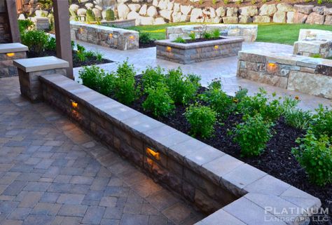 Front Sidewalk Landscaping, Sidewalk Landscaping Ideas, Side Of Driveway Landscaping, Driveway Landscaping Ideas, Retaining Wall Patio, Front Door Landscaping, Sidewalk Landscaping, Landscape Pavers, Backyard Seating Area