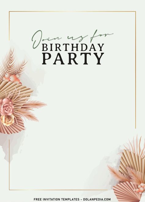 11+ Greenery Boho Pampas Grass Birthday Invitation Templates | Dolanpedia Pampas Grass Invitation Template, Pampas Grass Invitation, Boho Chic Invitations, Flower Birthday Invitations, Daisy Baby Shower Invitations, Free Invitation Cards, Dance Party Invitations, Boho Birthday Party, Free Printable Invitations Templates