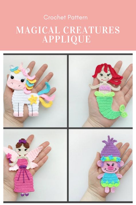 Magical Creatures Applique Crochet Patterns #crochetpalliquespattern #appliquecrochetpattern #crochetarcade #crochet #crochetpattern #crochettehniques #diy #crafts Affiliate Link Crochet Wall Art, Baby Blanket Gift, Crochet Motifs, Blanket Gift, Bulky Yarn, Crochet Applique, Applique Patterns, Magical Creatures, Crochet For Kids