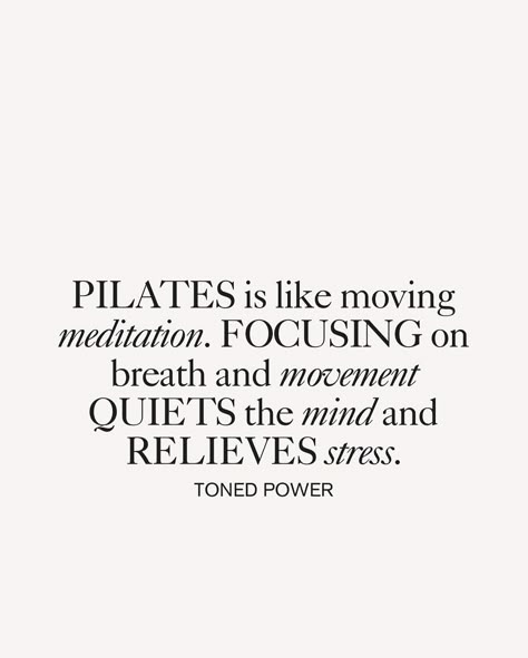 Bring calm and balance into your life! Pilates goes beyond movement—Through mindful breathwork, intentional movement, and a focus on the present moment, Pilates helps lower cortisol and stress. Swipe to see how Pilates can support you in finding peace, strength, and a deeper sense of well-being.✨ For more on how Pilates can transform stress management, visit the full blog on tonedpower.com🤎 Photos: @laura.piedrahita #MindBodyBalance #PilatesForWellness #StressRelief #wellnessjourney Quotes About Pilates, Pilates Quotes Inspiration, Pilates Movements, Pilates Vibes, Pilates Content, Pilates Instagram, Phrase Motivation, Pilates Fit, Pilates Room