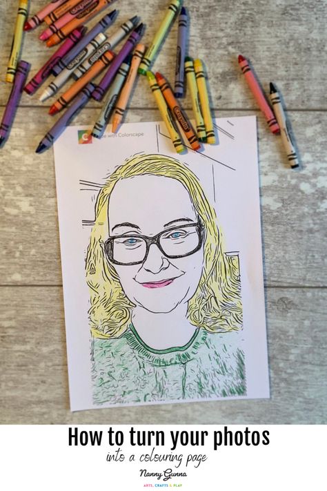 Turn Pictures Into Coloring Pages, How To Make Outline Of Photo, How To Turn A Photo Into A Line Drawing, Turn Photo Into Drawing, Photo To Line Drawing, Funny Face Drawings, Diy Coloring Books, Drawing Rocks, A Coloring Page