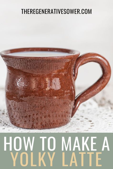 This delicious creamy hot drink is perfect for curling up under a blanket on a chilly day. It is a simple recipe that takes only 5 minutes to make. When made with quality ingredients like raw milk and pasture-raised egg yolks, it is truly one of the best drinks! #FromScratchRecipes #AnimalBasedRecipes Yolky Drink, Coffee With Egg, Egg Yolk Coffee, Holistic Eating, Egg Yolk Recipes, Egg Yoke, Creamy Eggs, Best Drinks, Egg Coffee