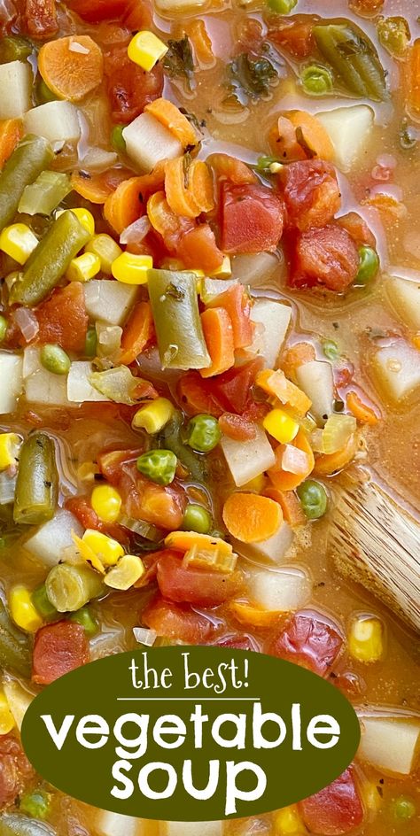 Soup Recipes Vegetable, Best Vegetable Soup, Best Vegetable Soup Recipe, Vegetable Soup Crock Pot, Veg Soup Recipes, Chicken Broth Soup, Easy Vegetable Soup, Soup Vegetable, Recipe Soup