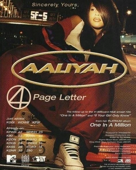 90 Album Cover, Aaliyah Magazine Covers, R And B Poster, 90s Tour Poster, Aesthetic Music Artist Posters, Playlist Receipts, Aaliyah Album Cover, 90s Music Aesthetic, Aaliyah Poster