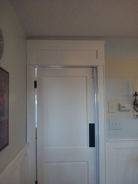 faux transom door | Faux transom above door How To Make Doors Look Taller, Faux Transom, Living Room Decor Cottage, Room Decor Cottage, Entry Idea, Doors Living Room, Hallway Doors, Interior Sliding French Doors, Molding Ideas