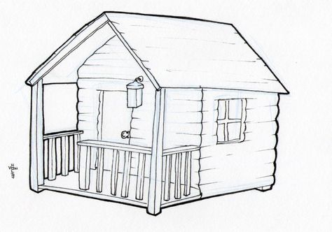 Cabin Sketch, Cute Cabin, House Doodle, Its About Time, Cute Cabins, Easy Love Drawings, House Sketch, House Illustration, House Quilts