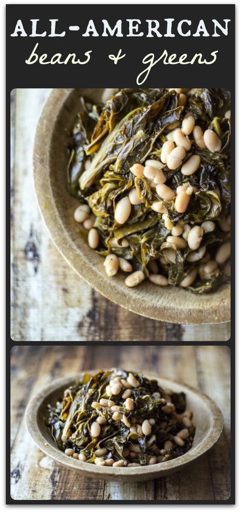 All American Beans and Greens - The Wanderlust Kitchen Greens And Beans, Beans And Greens, Northern Beans, Best Fat Burning Foods, Great Northern Beans, Collard Greens, Perfect Side Dish, Fat Burning Foods, Bean Recipes