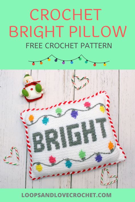 Bright Pillow, Crocheted Pillows, Christmas Amigurumi, Crochet Knit Sweater, Crochet Holiday, Pillow Patterns, Bright Pillows, Foundation Single Crochet, Christmas Crochet Pattern