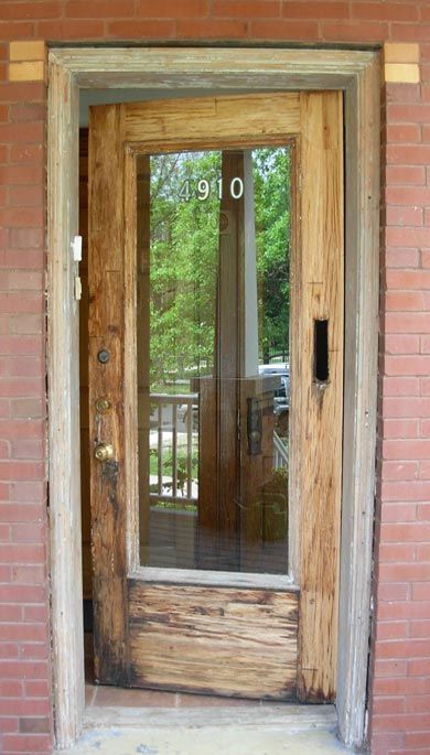 How To Restrain Front Door, Door Refinishing, Wooden Outdoor Door, Stained Front Door, Door Redo, Old Photo Restoration, Ranch House Remodel, Old Wood Doors, Door Stripping