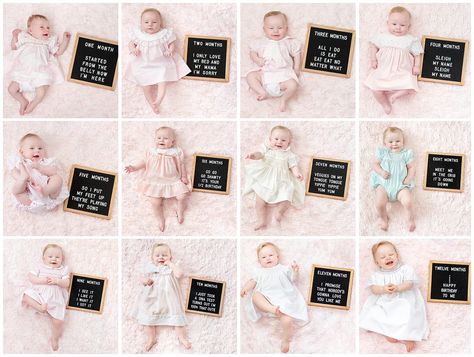 New Year Monthly Baby Picture, 1st Month Baby Photoshoot, 12 Month Milestones Pictures, 1 St Month Baby Photo Shoot, 9 Months Milestones Pictures, 12 Months Of Photos 1st Birthdays, 1st Month Baby Pictures Ideas, 1st Birthday 12 Months Of Pictures, Creative Monthly Milestone Pictures