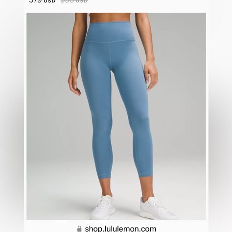 Lululemon Basic Blue Utility Blue Nwt Size 6 25” Length Jumper Short, Lulu Leggings, Wunder Train, Womens Capris, Lululemon Women, Lululemon Leggings, Train Hard, Tight Leggings, Women's Leggings