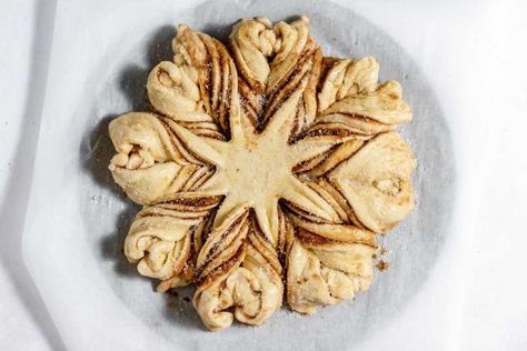 The completed cut and twisted cinnamon star bread after its second rise. Cinnamon Star Bread, Bread Photography, Bun Recipes, Diary Inspiration, Bakers Delight, Star Bread, Bread Sweet, Brioche Recipe, Christmas Bread