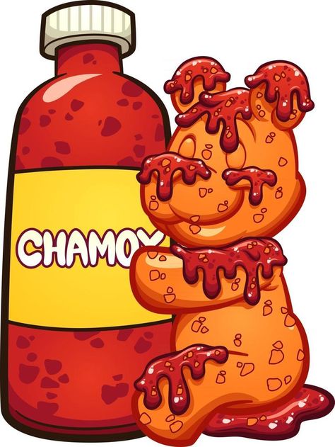 Chamoy Sauce, Candy Text, Spicy Candy, Candy Icon, Candy Drawing, Candy Logo, Mexican Candy, Doodle Coloring, Bear Hug