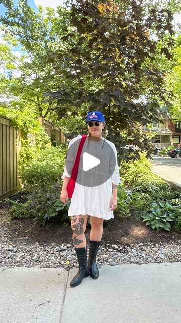 Kate | phd + personal style on Instagram: "I’ve seen some version of this outfit EVERYWHERE so I thought I would give it a try! Can’t wait to see your combos 👀 

Dress is thrifted
Boots are old @miista from @commonsort 
@baggu shoulder bag
Hat from @pearls.vintage 

#outfitformula #vintagehat #dressandcowboyboots #outfitideasforyou #baggu" Dress And Cowboy Boots, Outfit Formulas, Hats Vintage, Personal Style, Street Style, Shoulder Bag, Boots, Hats, Instagram