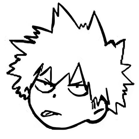 Bakugou Coloring Page, Mha Drawings Easy Bakugo, My Hero Academia Black And White, Bakugo Doodle, Bakugo Coquette, Bakugou Drawing Easy, Bakugo Black And White, Bakugou Katsuki Drawing, Chibi Bakugou