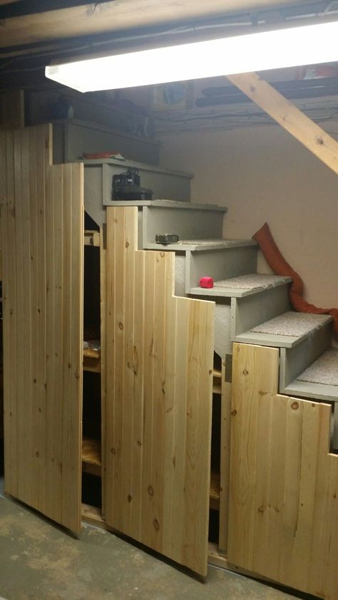 تحت الدرج, Basement Remodel Diy, Basement Laundry, Staircase Ideas, Diy Basement, Basement Storage, Basement Apartment, Basement Stairs, Basement House