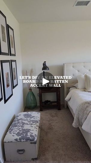 3.1K reactions · 153 shares | This elevated Board and Batten accent wall is a perfect way to elevate a bedroom. It might look intimidating because of the lot of steps, however if I was able to do it all by myself, you can do it too!! 

Comment SUPPLIES and we'll send you a list of supplies used for this project! 🛠

#diyhomeimprovement #diyhomeprojects #diyaccentwalls #boardandbattenwall #elevatedboardandbatten #diycouple #primarybathroomrenovation #primarybedroom #primarybedroominspo #accentwall #diyaccentwalls #homesweethome #interiordesign #interiorstyling | CODY & NIKOLINA STADLER | Eminem · Houdini Board And Batten Accent Wall, Batten Accent Wall, Board And Batten Wall, All By Myself, French Bedroom, Board And Batten, By Myself, Diy Home Improvement, Bedroom Inspo