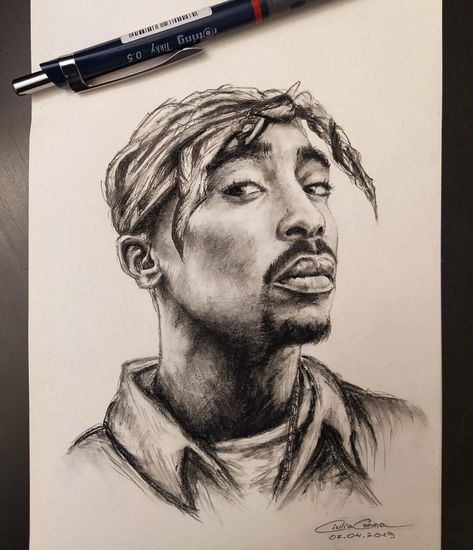 Tupac Portrait Drawings, 2pac Drawing Sketch, Tupac Drawing Sketches, 2 Pac Drawing, Tupac Sketch, 2pac Drawing, Celebrity Reference, Tupac Drawing, Crazy Sketches