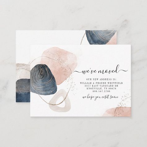 Modern abstract moving announcement note card Moving Announcement, Moving Announcements, Envelope Sizes, Cmyk Print, Change Of Address, Personalized Stationery, Note Card, Custom Cards, Zazzle Invitations