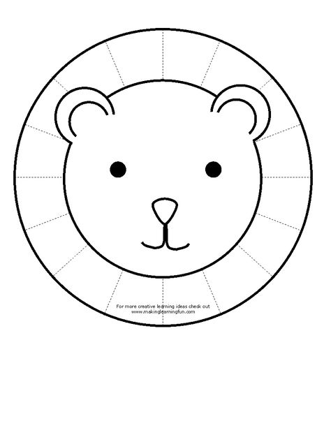 template Printable Lion Face, Lion Face Template, Lion Template, Lion Craft, Daniel And The Lions, Dear Zoo, Bible Crafts For Kids, Shocking Facts, Lion Face