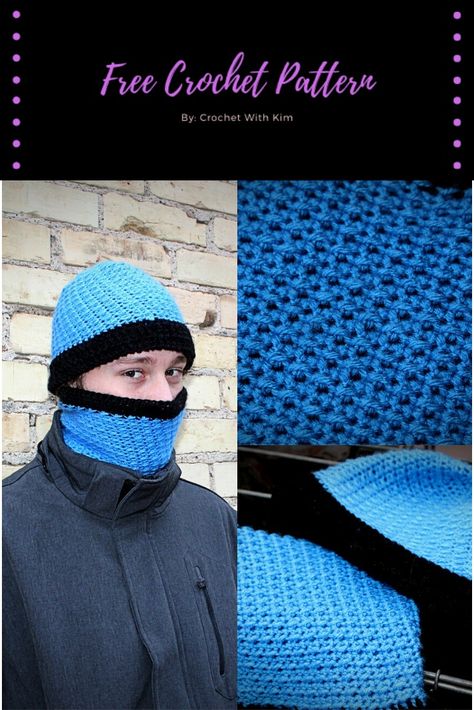 Crochet Face Warmer Free Pattern, Unisex Crochet Hat, Crochet Face Warmer, Men's Crochet Hat, Crochet Craft Fair, Unisex Crochet, Crochet Hood, Crochet Men, Crochet Mask