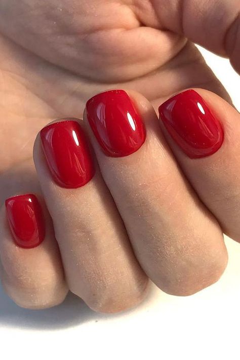 Short Red Nails, Red Nail Art Designs, Red Nails Glitter, Red Gel Nails, Red Nail Art, Red Acrylic Nails, Red Nail Polish, Red Nail Designs, Red Nail