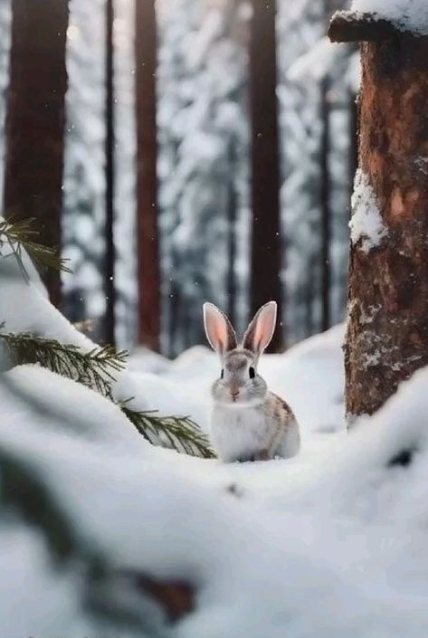 Christmas Aesthetic Animals, Animal Antics, Winter Animals, Pretty Animals, Winter Wallpaper, Winter Forest, Animal Wallpaper, Sweet Animals, Forest Animals