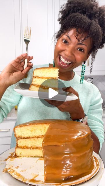 Jocelyn Delk Adams on Instagram: "Google “Grandbaby Caramel Cake” or grab the recipe link in bio Grab these ingredients:   - Butter - Oil - Granulated sugar - Eggs - Flour - Sour cream - Vanilla - Evaporated milk Link in bio: https://grandbaby-cakes.com/caramel-cake/ Use the hashtag #GrandbabyCakes when you make it!" Carmel Cake, Grandbaby Cakes, Bombe Recipe, Caramel Frosting, Homemade Cake Recipes, Butter Oil, Sugar Eggs, Caramel Cake, Holiday Cakes