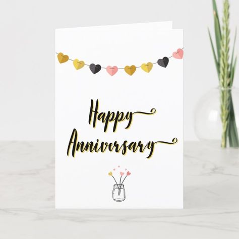 Simple Happy Anniversary Card for Couples Any Year Homemade Anniversary Cards, Cards For Couples, Happy Wedding Anniversary Cards, Anniversary Cards For Couple, Anniversary Wishes For Couple, Happy Anniversary Card, Anniversary Cards Handmade, Hand Drawn Cards, Happy Anniversary Cards