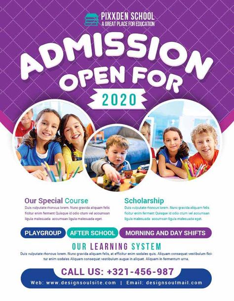 Flyer Design For School, School Admission Poster Design, School Pamphlet Design, School Flyer Design, School Advertising, School Brochure, Admissions Poster, Pc Photo, Education Poster Design